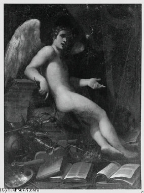 Wikioo.org – La Enciclopedia de las Bellas Artes - Pintura, Obras de arte de Orazio Riminaldi - Amor Vincit Omnia