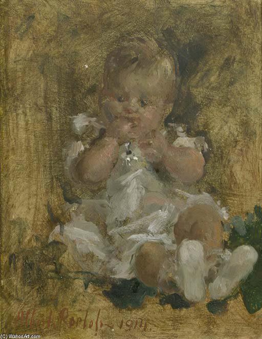WikiOO.org - Encyclopedia of Fine Arts - Schilderen, Artwork Otto Willem Albertus (Albert) Roelofs - De Baby