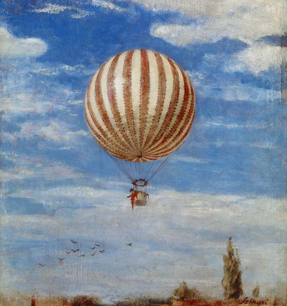 Wikioo.org - The Encyclopedia of Fine Arts - Painting, Artwork by Pal Szinyei Merse - Hot Air Balloon