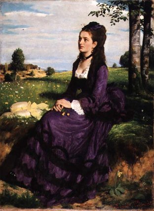 WikiOO.org - Encyclopedia of Fine Arts - Maalaus, taideteos Pal Szinyei Merse - Woman In Violet
