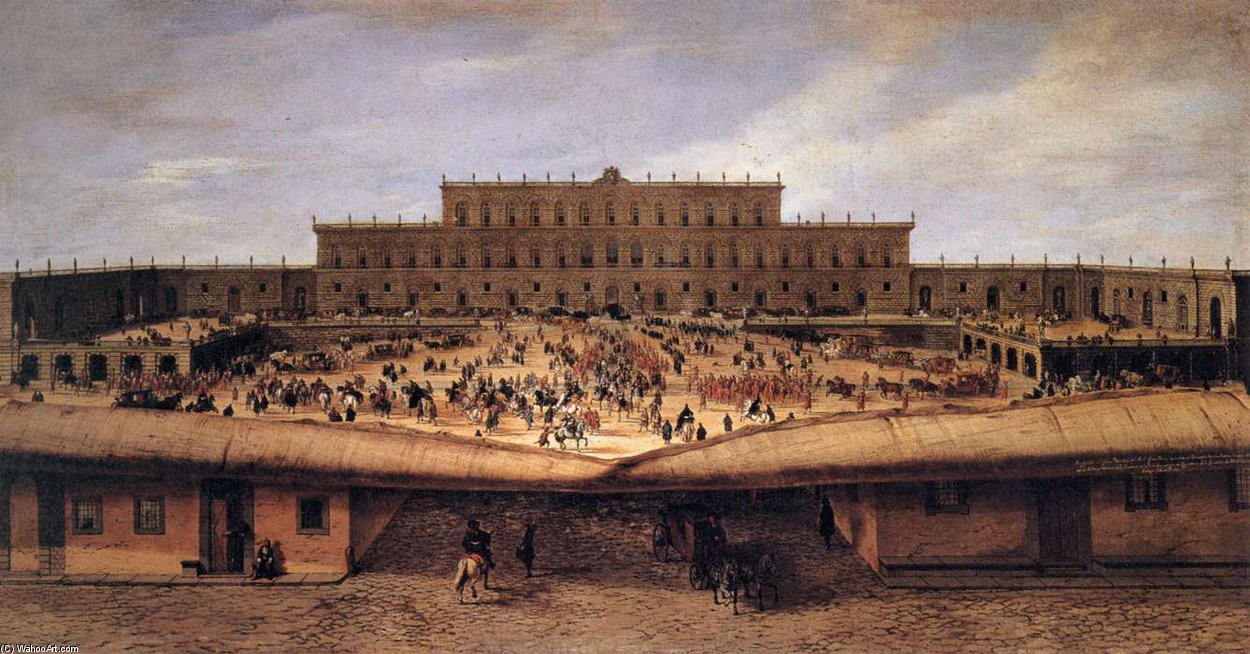 Wikioo.org – L'Encyclopédie des Beaux Arts - Peinture, Oeuvre de Pandolfo Reschi - vue d' le palazzo `pitti`