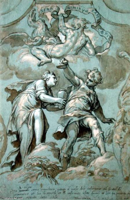 WikiOO.org - Εγκυκλοπαίδεια Καλών Τεχνών - Ζωγραφική, έργα τέχνης Paolo Farinati - Pandora Offers The Box To Epimetheus