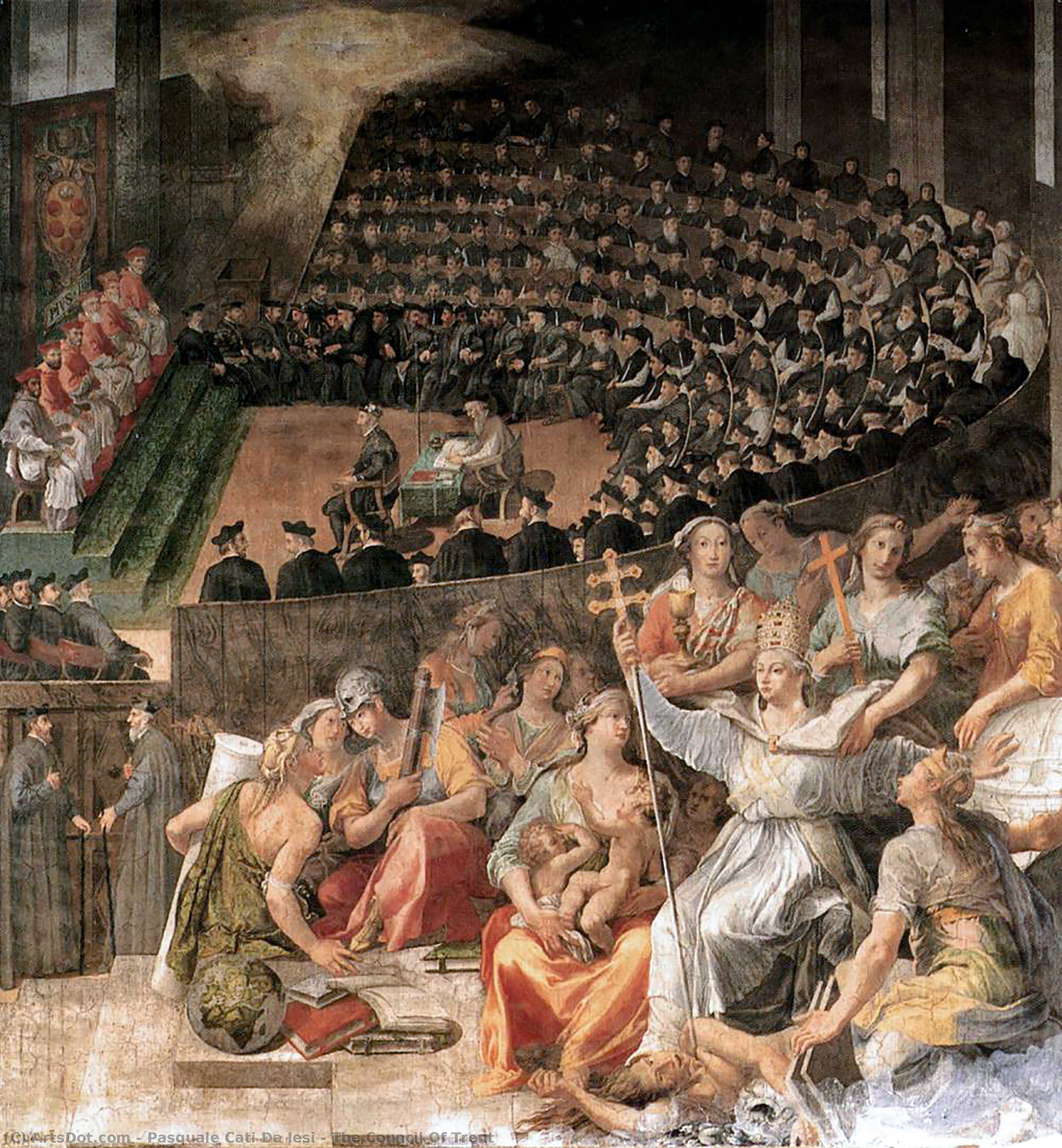 Wikioo.org - The Encyclopedia of Fine Arts - Painting, Artwork by Pasquale Cati Da Iesi - The Council Of Trent