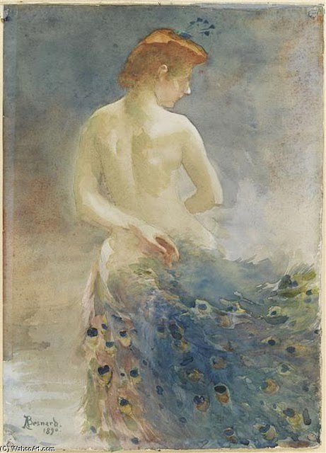 Wikioo.org - The Encyclopedia of Fine Arts - Painting, Artwork by Paul Albert Besnard - Peacock Feathers