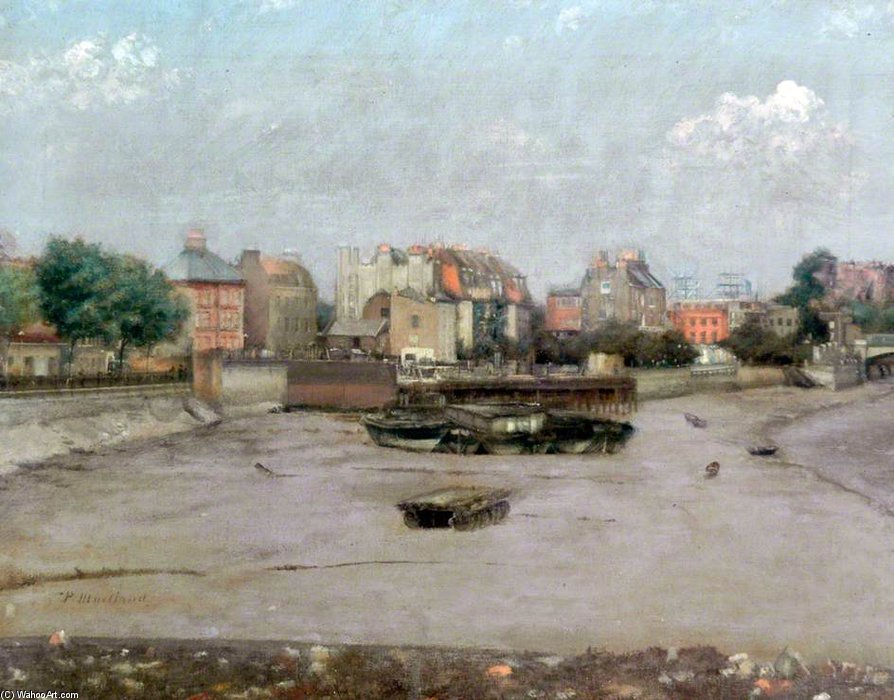WikiOO.org - Encyclopedia of Fine Arts - Schilderen, Artwork Paul Fordyce Maitland - Chelsea Embankment From The River
