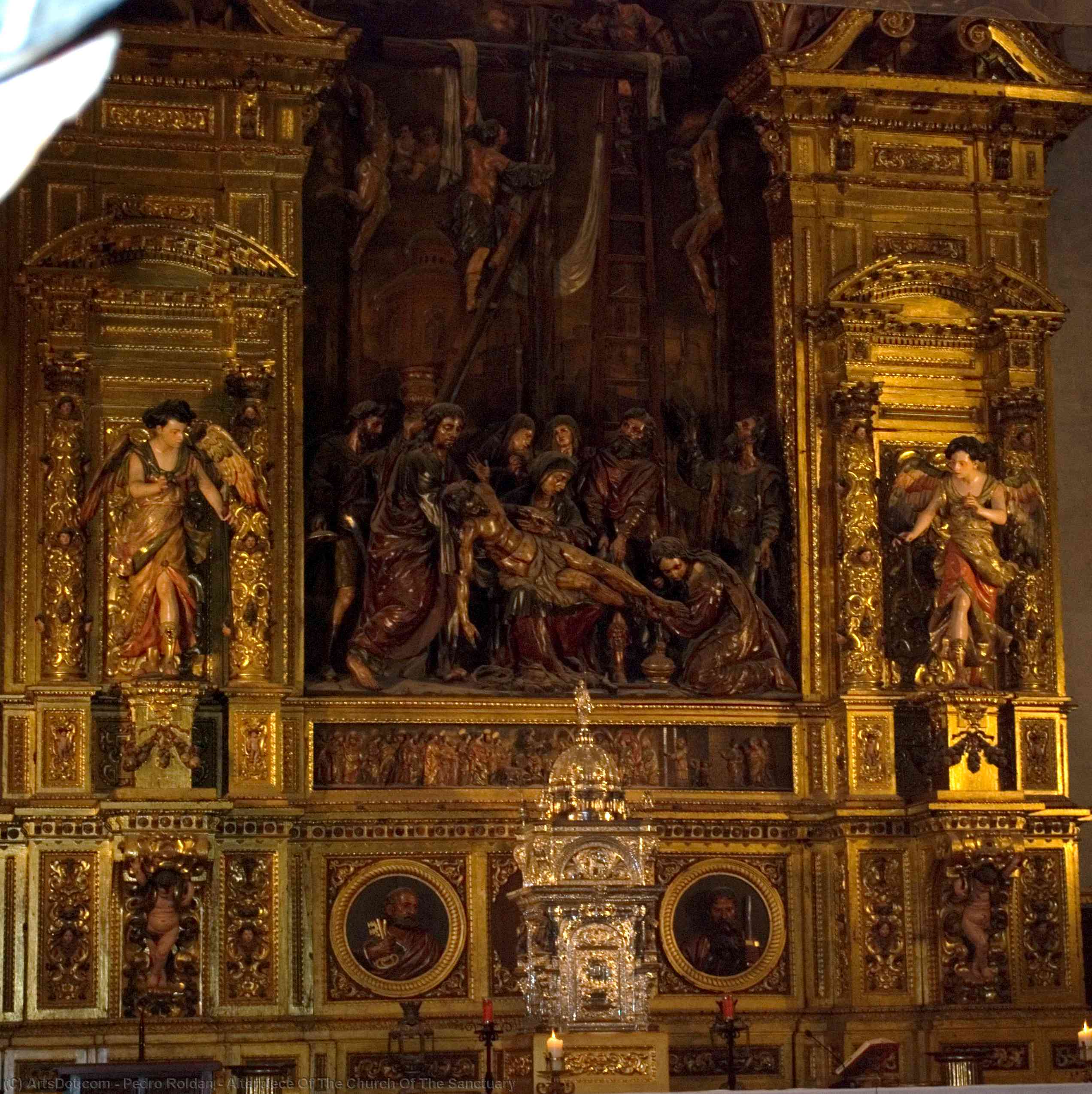 Wikioo.org – La Enciclopedia de las Bellas Artes - Pintura, Obras de arte de Pedro Roldan - retablo todaclasede  el  iglesia  todaclasede  el  el santuario