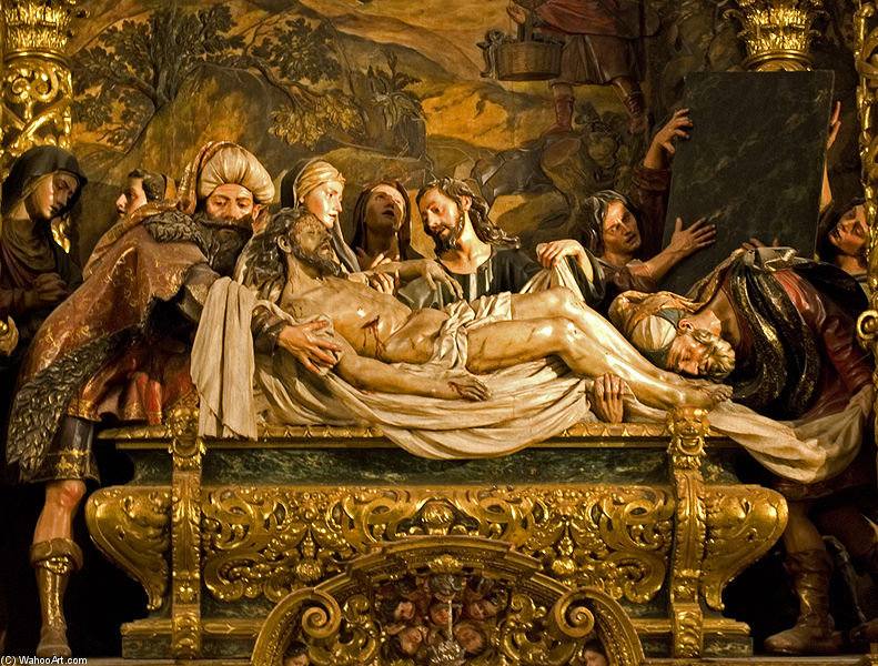 Wikioo.org - The Encyclopedia of Fine Arts - Painting, Artwork by Pedro Roldan - Entombment Of Christ, Hospital De La Caridad, Seville
