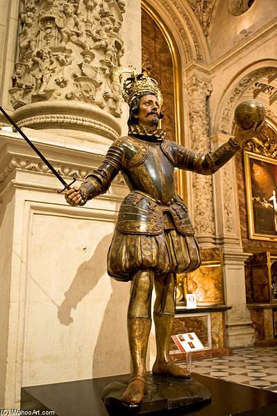 Wikioo.org - The Encyclopedia of Fine Arts - Painting, Artwork by Pedro Roldan - Sculpture Of King Ferdinand Iii Of Castile, Cathedral Of Seville