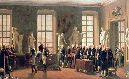 Wikioo.org - The Encyclopedia of Fine Arts - Painting, Artwork by Pehr Hillestrom - Gustav Iv Adolf''s Visit To The Academy Of Fine Arts In
