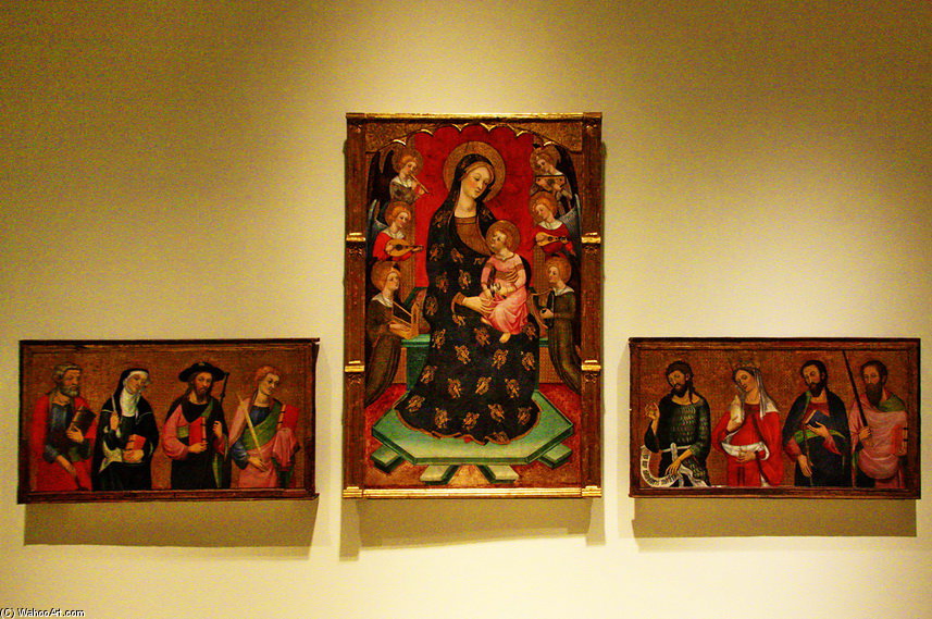 Wikioo.org - The Encyclopedia of Fine Arts - Painting, Artwork by Pere Serra - Madonna With Angels Playing Music