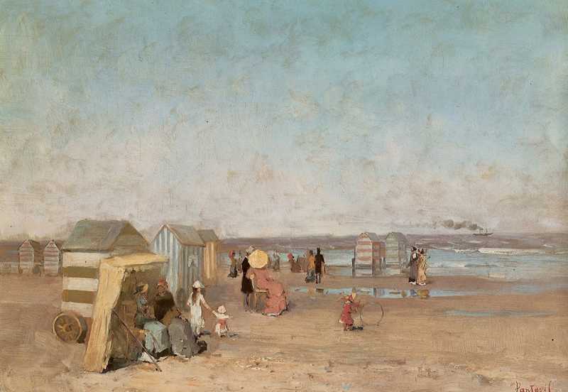 Wikioo.org - The Encyclopedia of Fine Arts - Painting, Artwork by Pericles Pantazis - At The Beach