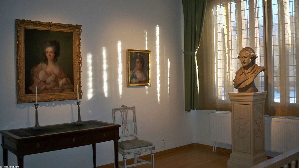 Wikioo.org - The Encyclopedia of Fine Arts - Painting, Artwork by Peter Adolf Hall - Interior Of A Borås Art Museum Room Dedicated To Peter Adolf Hall