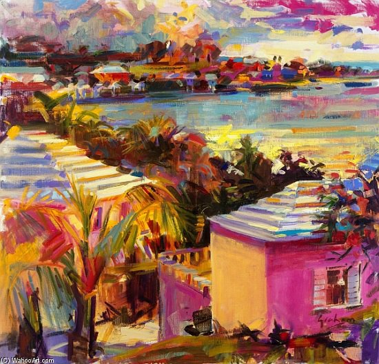 WikiOO.org - Encyclopedia of Fine Arts - Maleri, Artwork Peter Graham Ii - Dusk Reflections, Bermuda