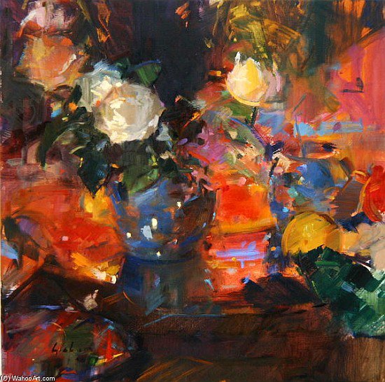 Wikioo.org - The Encyclopedia of Fine Arts - Painting, Artwork by Peter Graham Ii - Oranges And Roses