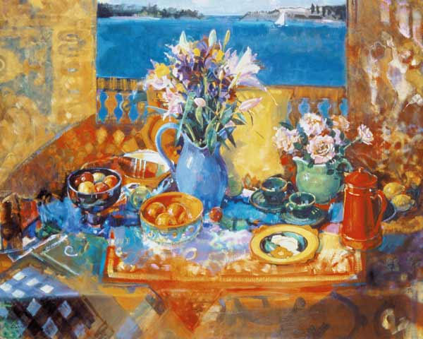 WikiOO.org - Encyclopedia of Fine Arts - Maleri, Artwork Peter Graham Ii - The Balcony Table