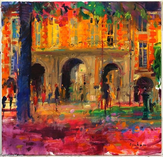 Wikioo.org - The Encyclopedia of Fine Arts - Painting, Artwork by Peter Graham Ii - The Royal Pavillion, Place Des Vosges