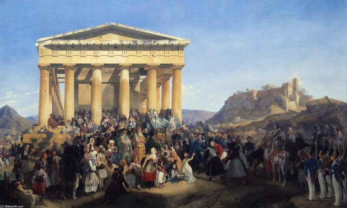 Wikioo.org - The Encyclopedia of Fine Arts - Painting, Artwork by Peter Von Hess - The Entry Of King Othon Of Greece In Athens