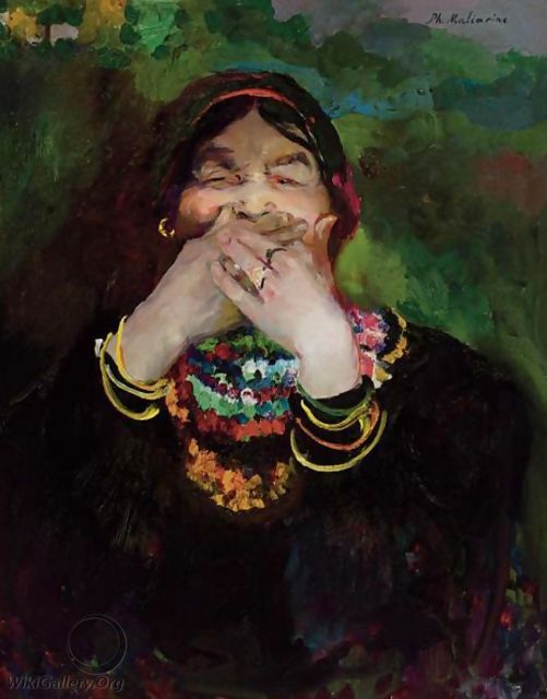Wikioo.org - The Encyclopedia of Fine Arts - Painting, Artwork by Philip Maliavin - Laughing Woman