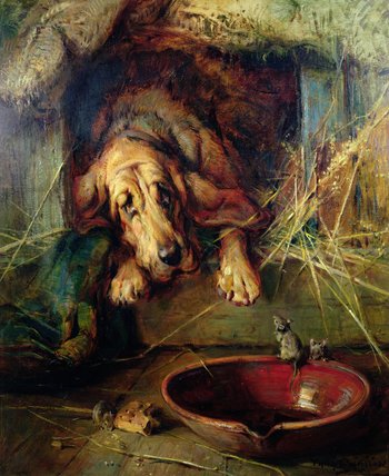 WikiOO.org - 百科事典 - 絵画、アートワーク Philip Eustace Stretton - 猫のアウェイマウスが再生されます場合には