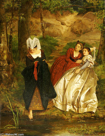 Wikioo.org - The Encyclopedia of Fine Arts - Painting, Artwork by Philip Hermogenes Calderon - At The Stream -
