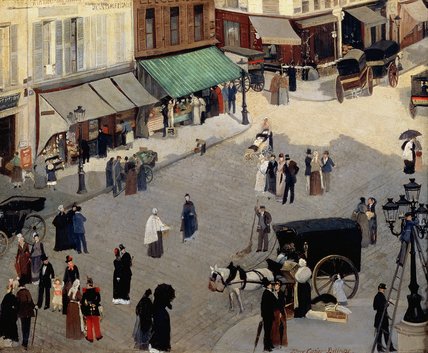 Wikioo.org - The Encyclopedia of Fine Arts - Painting, Artwork by Albert Ernest Carrier Belleuse - La Place Pigalle, Paris