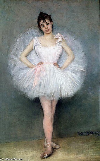 Wikioo.org - The Encyclopedia of Fine Arts - Painting, Artwork by Albert Ernest Carrier Belleuse - Portrait Of A Young Ballerina
