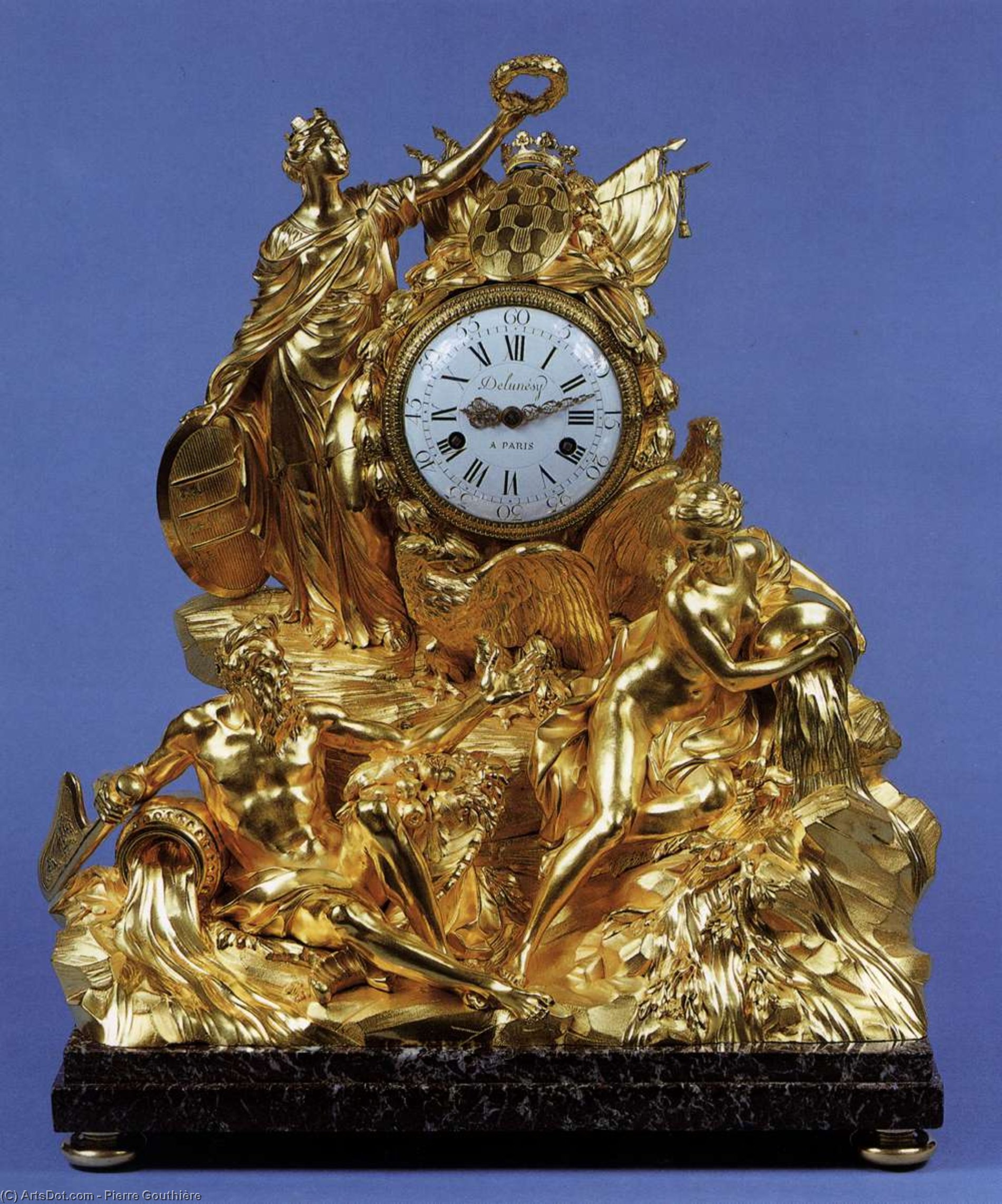 Wikioo.org - The Encyclopedia of Fine Arts - Painting, Artwork by Pierre Gouthière - Mantel Clock