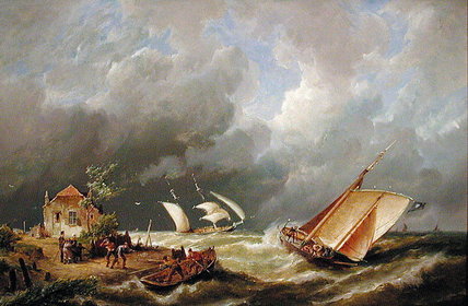 WikiOO.org - Εγκυκλοπαίδεια Καλών Τεχνών - Ζωγραφική, έργα τέχνης Pieter Christiaan Cornelis Dommersen - Cottage On The Isle Of Borkum