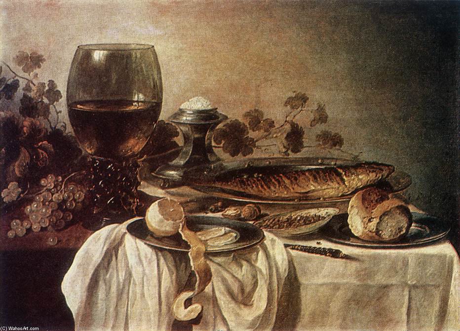 WikiOO.org - Encyclopedia of Fine Arts - Maľba, Artwork Pieter Claesz - Breakfast-piece