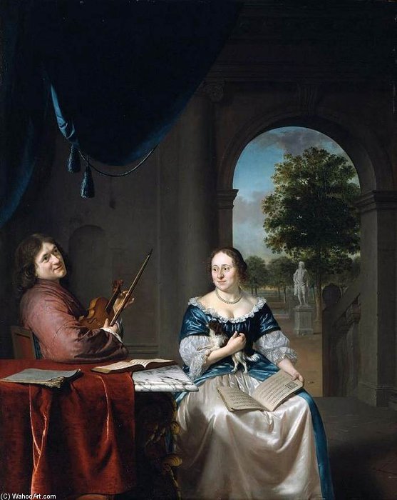 Wikioo.org - The Encyclopedia of Fine Arts - Painting, Artwork by Pieter Cornelisz Van Slingeland - Johannes Van Musschenbroeck And His Wife