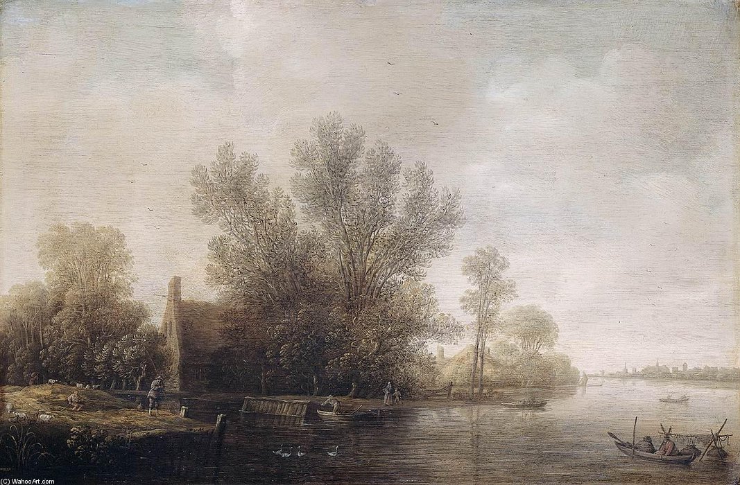 Wikioo.org - The Encyclopedia of Fine Arts - Painting, Artwork by Pieter Jansz Post - River Landscape