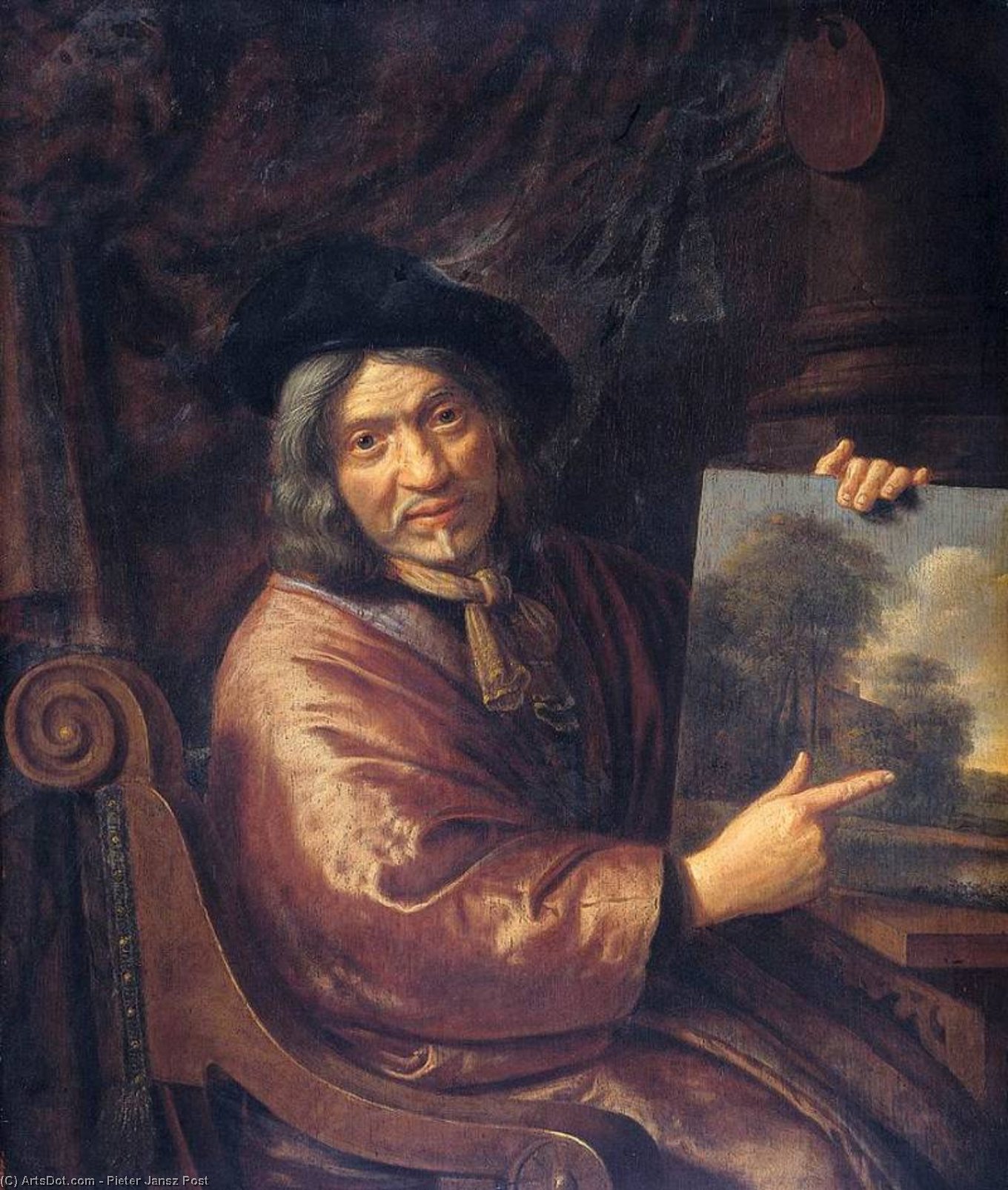 WikiOO.org - אנציקלופדיה לאמנויות יפות - ציור, יצירות אמנות Pieter Jansz Post - Self-portrait