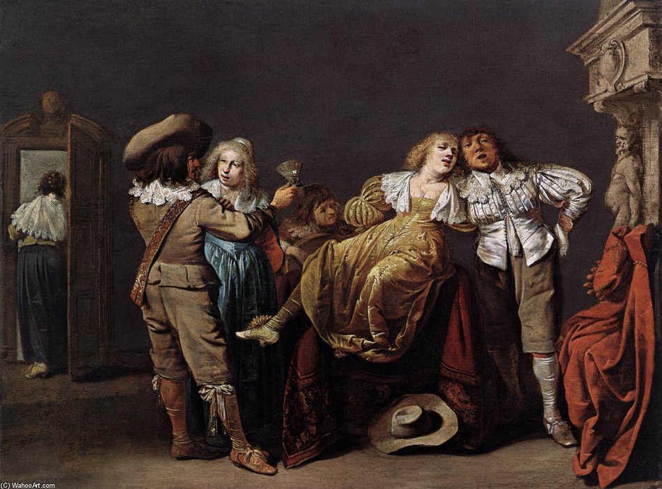 Wikioo.org - The Encyclopedia of Fine Arts - Painting, Artwork by Pieter Jansz Quast - Party Of Merrymakers