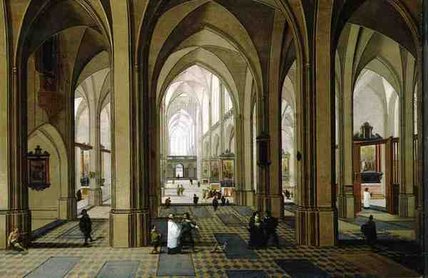 Wikioo.org - The Encyclopedia of Fine Arts - Painting, Artwork by Peeter Neeffs The Elder - Gothic Church Interior