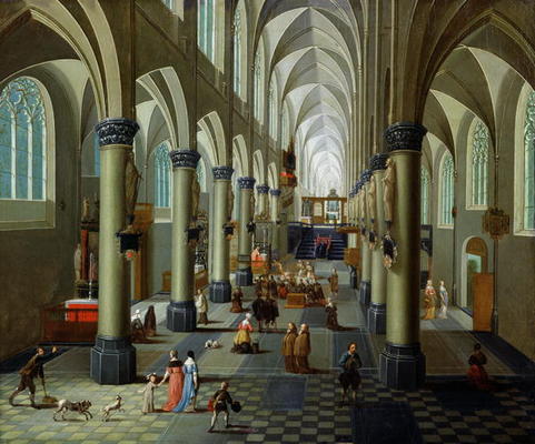 Wikioo.org - The Encyclopedia of Fine Arts - Painting, Artwork by Peeter Neeffs The Elder - Interior Of A Church -