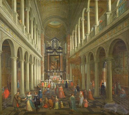 Wikioo.org - The Encyclopedia of Fine Arts - Painting, Artwork by Peeter Neeffs The Elder - Interior Of The Jesuit Church, Antwerp