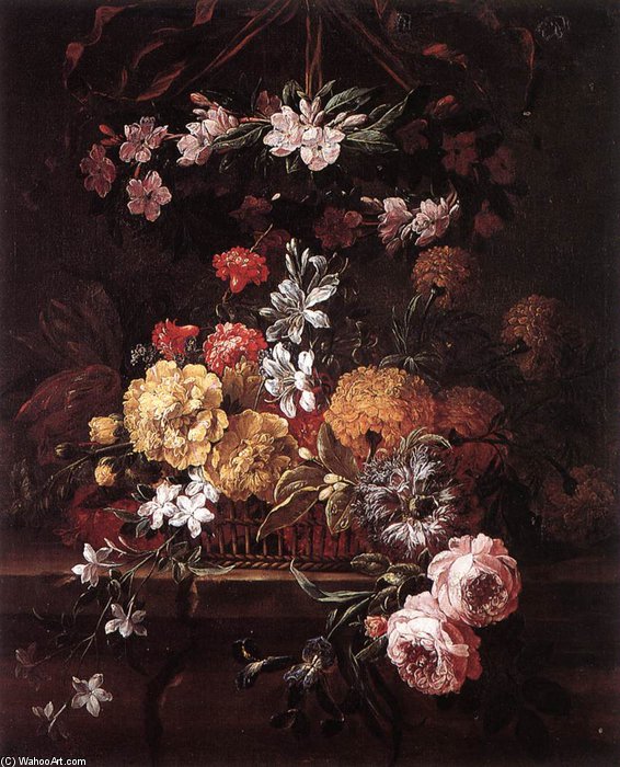 Wikioo.org - The Encyclopedia of Fine Arts - Painting, Artwork by Pieter The Younger Holsteyn - Flower Piece_2