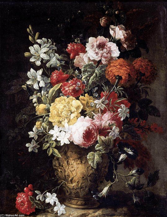 Wikioo.org - The Encyclopedia of Fine Arts - Painting, Artwork by Pieter The Younger Holsteyn - Flower Piece_3