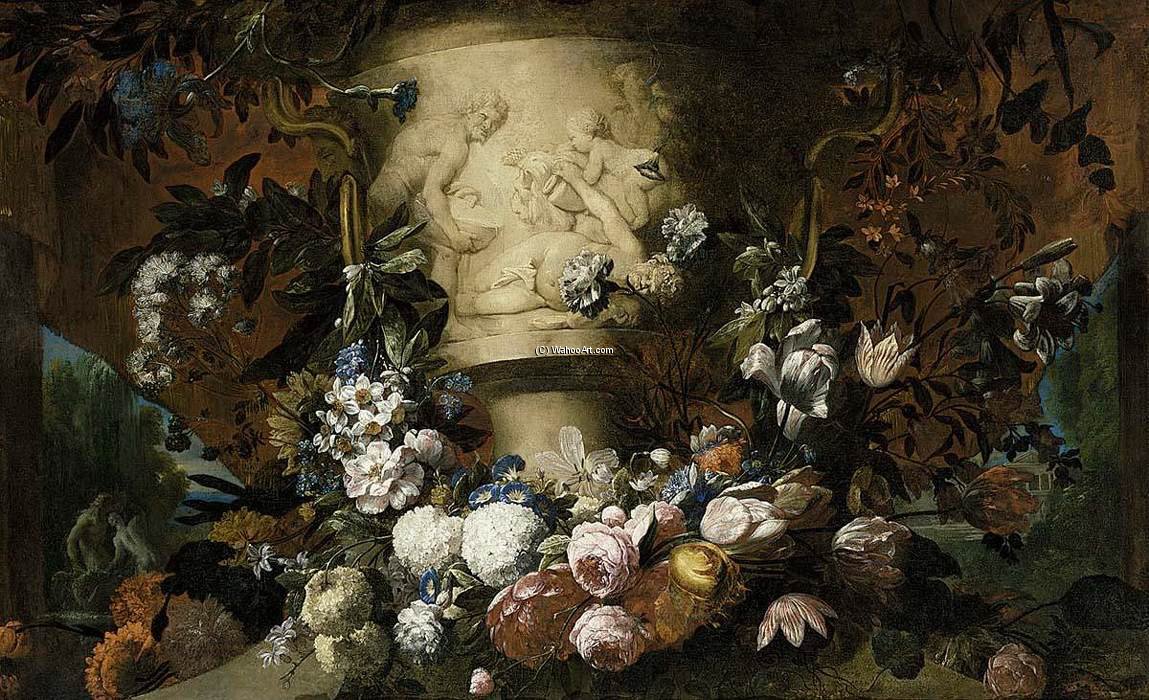 Wikioo.org - The Encyclopedia of Fine Arts - Painting, Artwork by Pieter The Younger Holsteyn - Garland Of Flowers
