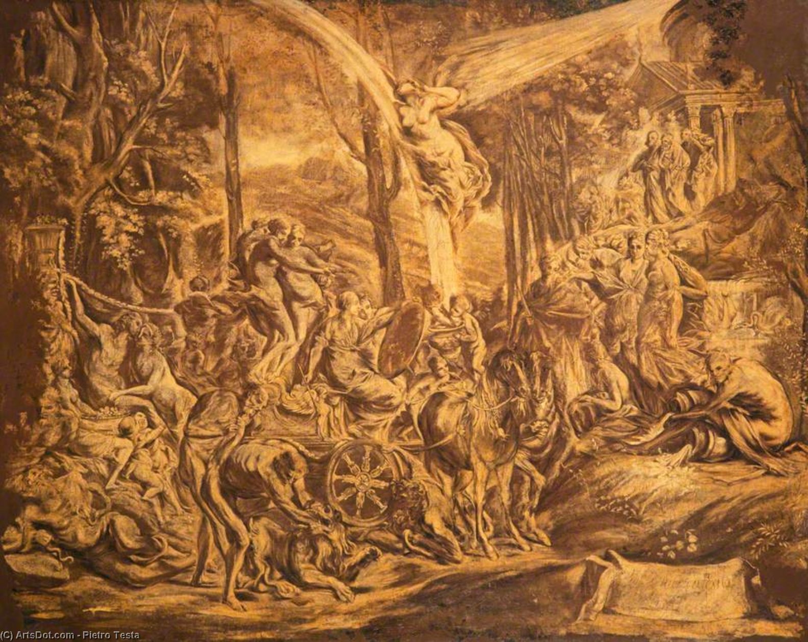 Wikioo.org – L'Encyclopédie des Beaux Arts - Peinture, Oeuvre de Pietro Testa - le triomphe de peinture