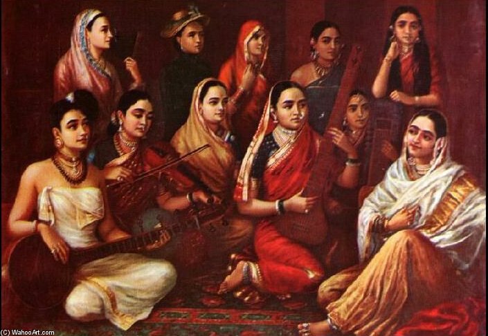 WikiOO.org - Енциклопедія образотворчого мистецтва - Живопис, Картини
 Raja Ravi Varma - Galaxy Of Musicians