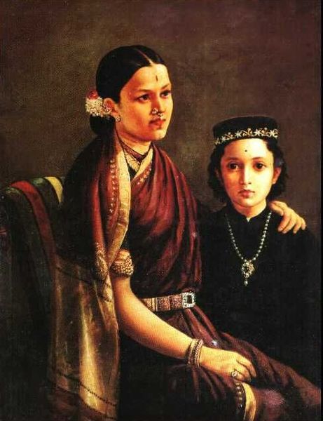 Wikioo.org - The Encyclopedia of Fine Arts - Painting, Artwork by Raja Ravi Varma - Mrs. Ramanadha Rao