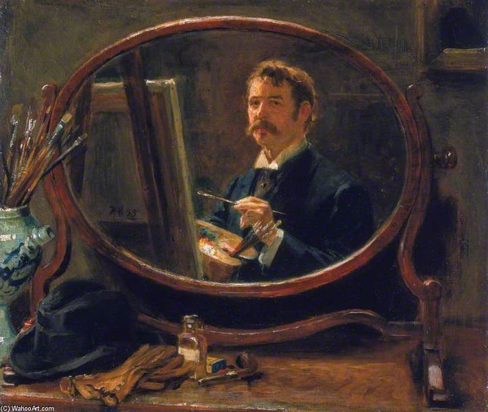 Wikioo.org - The Encyclopedia of Fine Arts - Painting, Artwork by Ralph Hedley - Self Portrait
