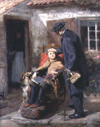 Wikioo.org - The Encyclopedia of Fine Arts - Painting, Artwork by Ralph Hedley - The Convalescent Or The Pastor