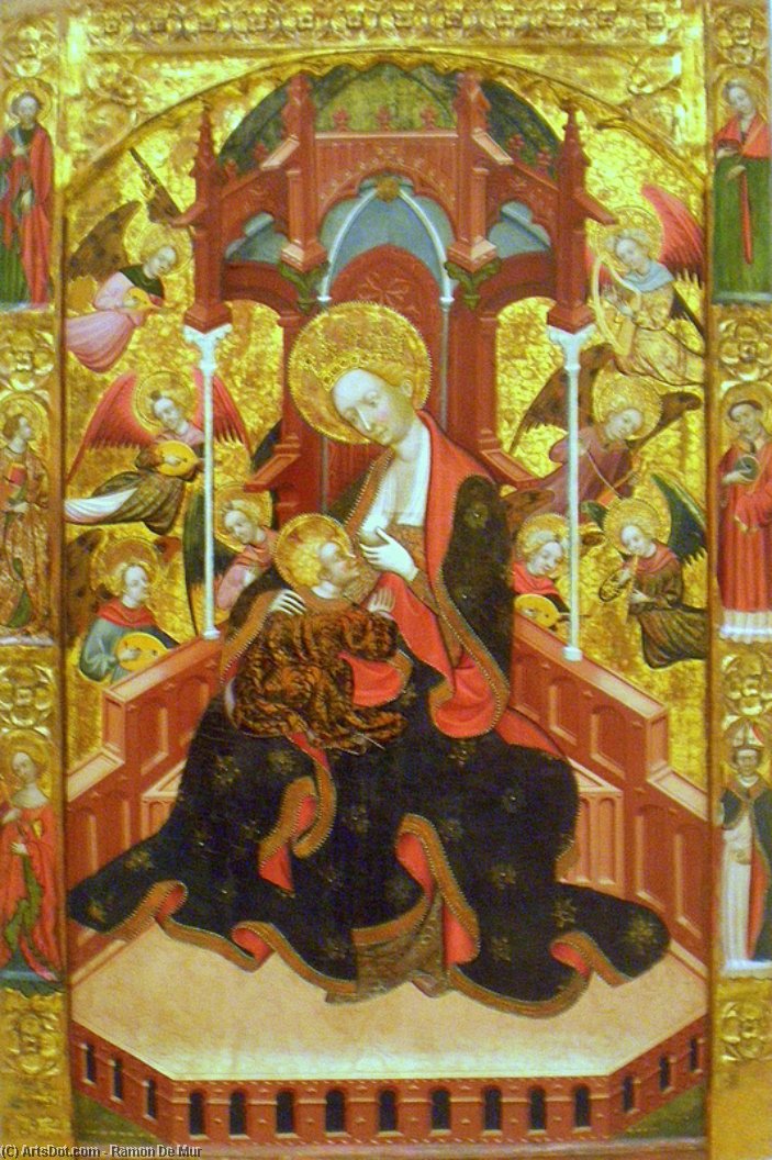 Wikioo.org - The Encyclopedia of Fine Arts - Painting, Artwork by Ramon De Mur - Virgin Suckling The Child