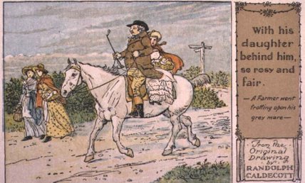 Wikioo.org - The Encyclopedia of Fine Arts - Painting, Artwork by Randolph Caldecott - A Farmer Went Trotting Upon His Grey Mare -