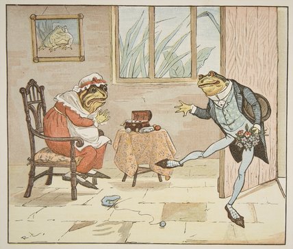 Wikioo.org - The Encyclopedia of Fine Arts - Painting, Artwork by Randolph Caldecott - A Frog He Would A-wooing Go -