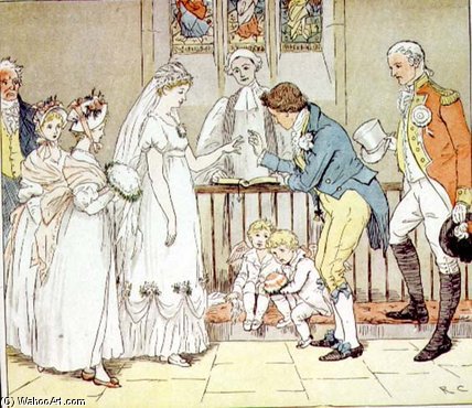 Wikioo.org - The Encyclopedia of Fine Arts - Painting, Artwork by Randolph Caldecott - And She Very Imprudently Married The Barber