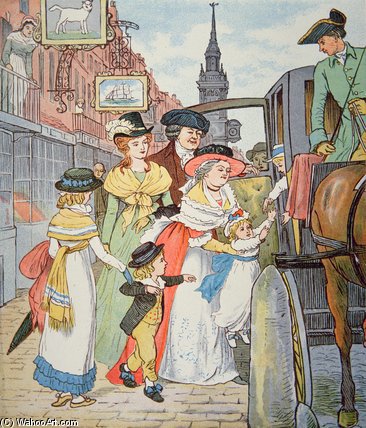 Wikioo.org - The Encyclopedia of Fine Arts - Painting, Artwork by Randolph Caldecott - Family Life In Colonial America
