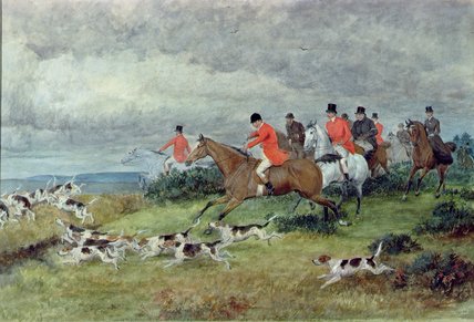 Wikioo.org - The Encyclopedia of Fine Arts - Painting, Artwork by Randolph Caldecott - Fox Hunting In Surrey